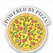 Pizza Lover Powered by Pizza Quote Sticker (Voorkant)