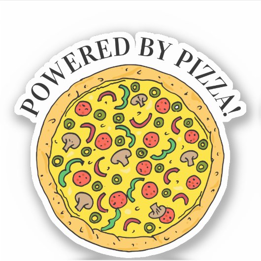Pizza Lover Powered by Pizza Quote Sticker (Voorkant)