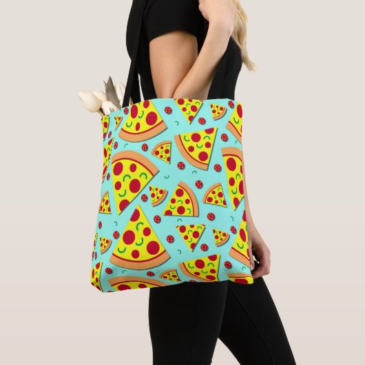 Pizza Lover Slices of Pepperoni Print Tote Bag (Dichtbij)