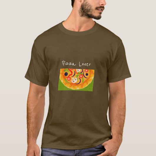 Pizza Lover slogan Yummy Italiaanse pizza T-shirt (Voorkant)