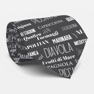 Pizza Lover Typografische Italiaanse chef-kok Zwar Stropdas