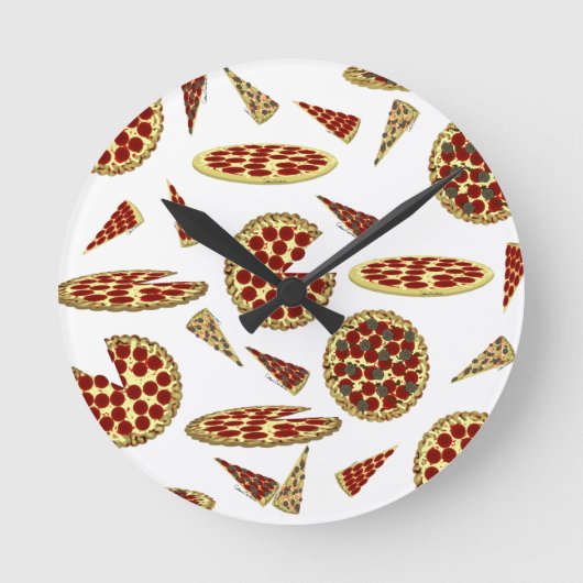Pizza Lover's Pattern  Ronde Klok (Voorkant)