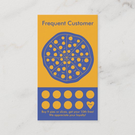 Pizza Loyalty Visitekaartje Stamp Kaart (Voorkant)