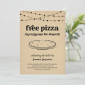 Pizza Luier Feest Grappige Mannen Papa Douche Uitn Kaart (Staand voorkant)