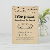 Pizza Luier Feest Grappige Mannen Vader Shower Uit Kaart (Staand voorkant)