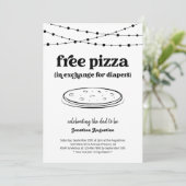 Pizza Luierfeest Grappige Mannen Vader Shower Uitn Kaart (Staand voorkant)