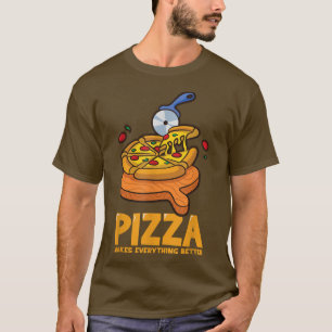 Pizza maakt alles beter grappigheidspizza t-shirt