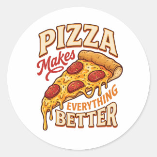 Pizza Maakt Alles Better Ronde Sticker