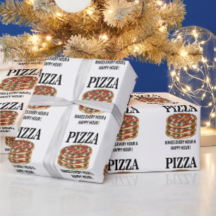 Pizza Maakt Elk Uur Een Gelukkig Uur Pizza Cadeaupapier