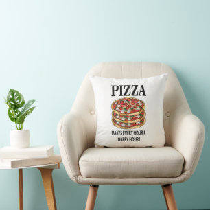 Pizza Maakt Elk Uur Een Gelukkig Uur Pizza Kussen