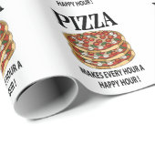Pizza maakt elk uur een happy hour pizza cadeaupapier (Rol Hoek)