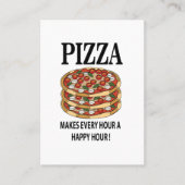 Pizza maakt elk uur een happy hour pizza visitekaartje (Voorkant)