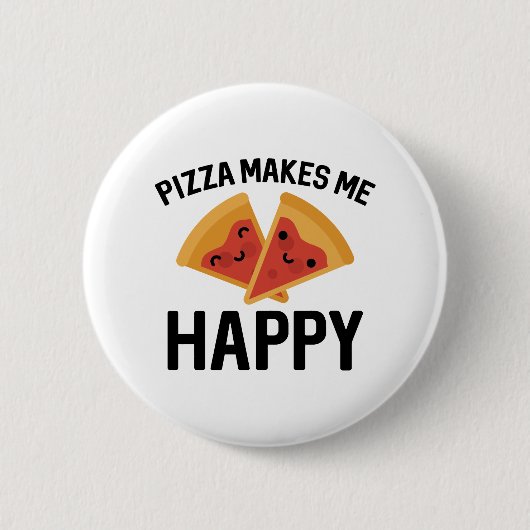 Pizza maakt me gelukkig ronde button 5,7 cm (Voorkant)