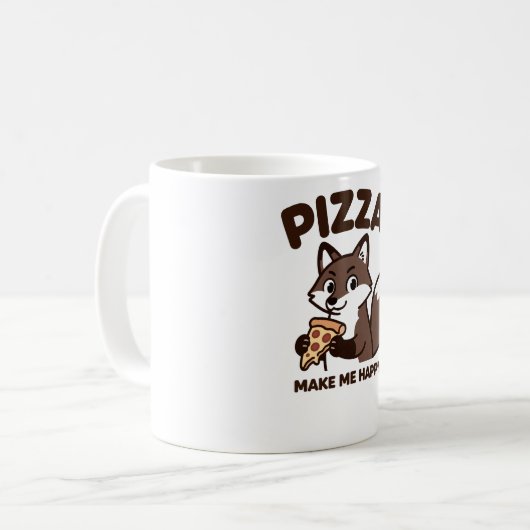 Pizza Make Me Happy Koffiemok (Voorkant links)