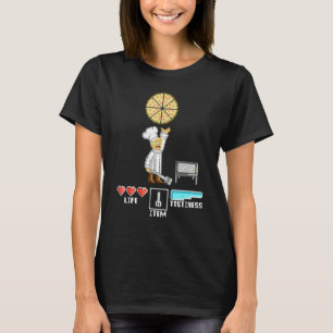 Pizza Maker Chef Pixel 8 Bits Retro Game Console T-shirt