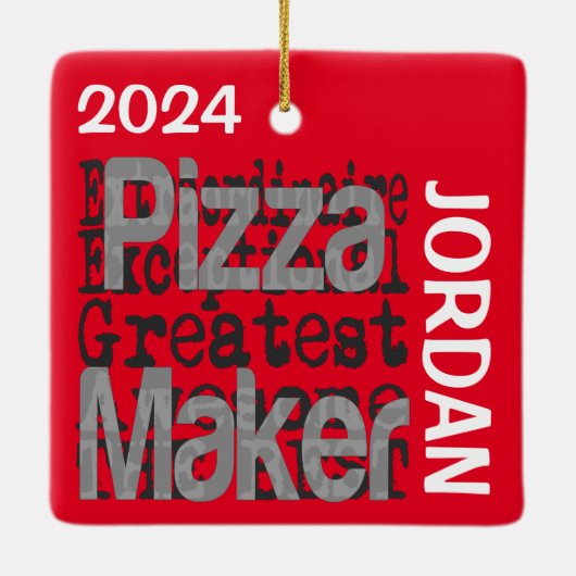 Pizza Maker Extraordinaire CUSTOM Keramisch Ornament (Achterkant)