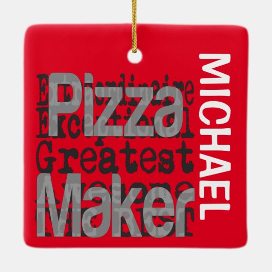 Pizza Maker Extraordinaire CUSTOM Keramisch Ornament (Achterkant)