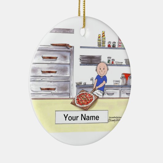Pizza Maker - Mannelijk Keramisch Ornament (Rechts)
