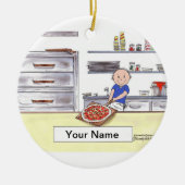 Pizza Maker - Mannelijk Keramisch Ornament (Voorkant)