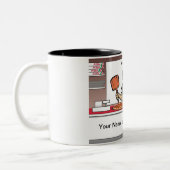 Pizza Maker - Mannelijke Cartoon Tweekleurige Koffiemok (Links)