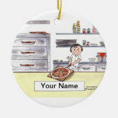 Pizza Maker - Vrouw Keramisch Ornament (Voorkant)