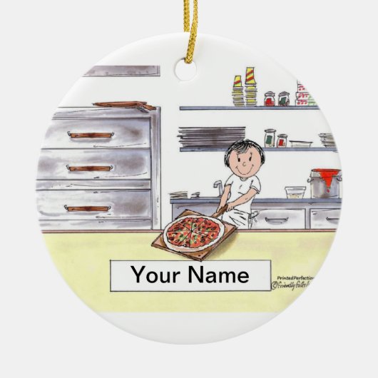 Pizza Maker - Vrouw Keramisch Ornament (Voorkant)