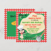 Pizza Making Birthday Party Invitation Card Kaart (Voorkant / Achterkant)