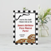 Pizza Making Birthday Party Invitation Kaart (Staand voorkant)