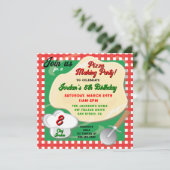 Pizza Making Birthday Party Invitation Kaart (Staand voorkant)
