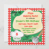 Pizza Making Birthday Party Invitation Kaart (Voorkant)