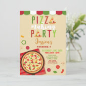 Pizza Making Party Verjaardagsfeestje Uitnodigen Kaart (Staand voorkant)