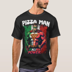 Pizza Man Italiaans SuperHero T-shirt