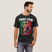 Pizza Man Italiaans SuperHero T-shirt (Voorkant volledig)