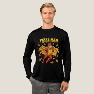 Pizza Man Superheld Grappige Pizza Liefhebber T-Sh Tri-Blend Shirt