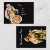 PIZZA & MANDOLIN ITALIAANSE KEUKEN ,zwart rood Visitekaartje (Voorkant / Achterkant)