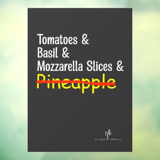 Pizza Margherita W/O-ananas Raamsticker (Vel 3)