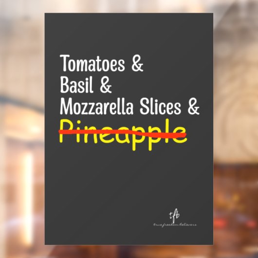 Pizza Margherita W/O-ananas Raamsticker (Vel 2)