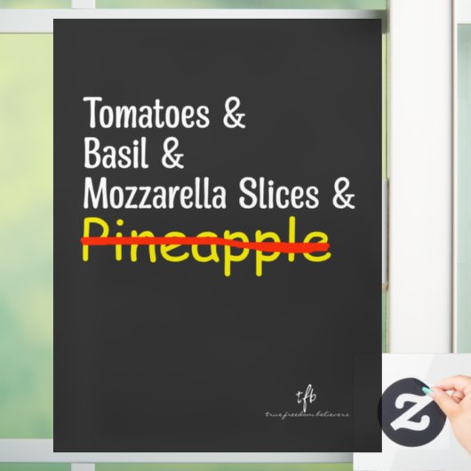 Pizza Margherita W/O-ananas Raamsticker (Huis)