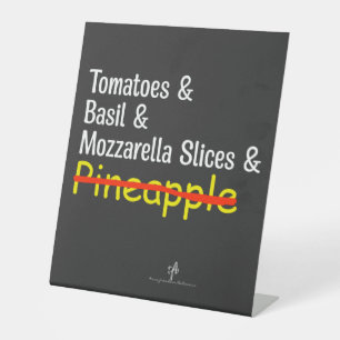 Pizza Margherita W/O-ananas Reclamebord Met Voetstuk