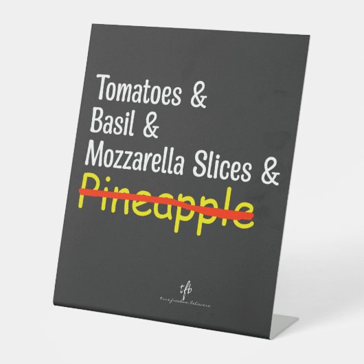 Pizza Margherita W/O-ananas Reclamebord Met Voetstuk (Voorkant)