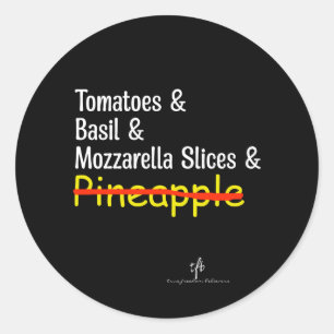 Pizza Margherita W/O-ananas Ronde Sticker