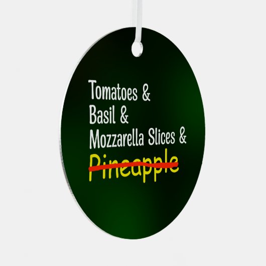 Pizza Margherita W/O ananasappelkerstronde Metalen Ornament (Voorkant Rechts)