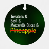 Pizza Margherita W/O ananasappelkerstronde Metalen Ornament (Voorkant)