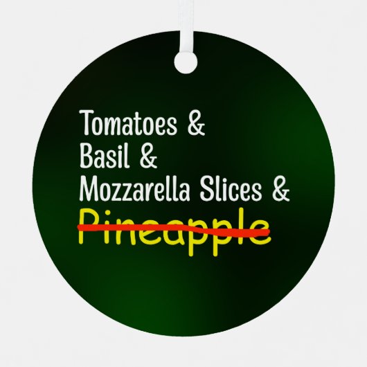 Pizza Margherita W/O ananasappelkerstronde Metalen Ornament (Voorkant)