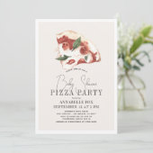 Pizza Margherita Waterverf Baby shower Kaart (Staand voorkant)