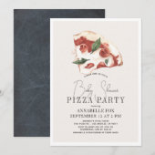 Pizza Margherita Waterverf Baby shower Kaart (Voorkant / Achterkant)