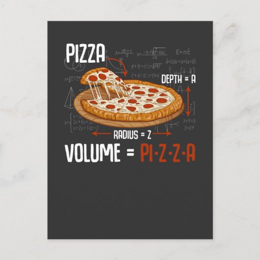 Pizza Mathematics Formula Physics Science Foodie Briefkaart (Voorkant)