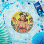  Pizza Meisje Papieren Bordje (Feest)