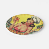  Pizza Meisje Papieren Bordje (Gekanteld)