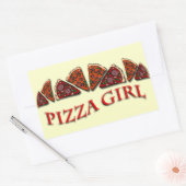 Pizza meisje rechthoekige sticker (Envelop)